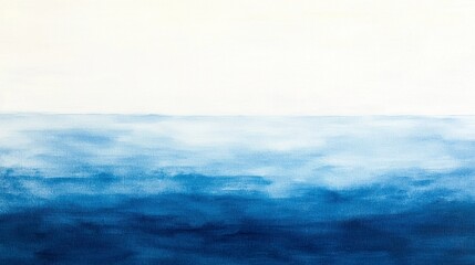 Obraz premium Abstract Ocean Landscape with Soft Blue Tones and Gentle Gradients Against a Light Sky for Tranquil and Calming Visuals in Art and Design Projects
