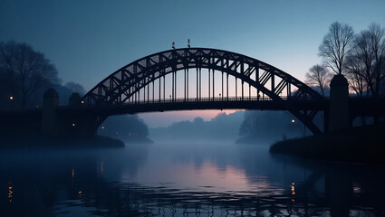 Naklejka premium Bridge Over River