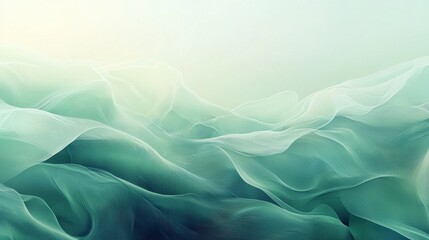 Obraz premium Abstract Green Wave Pattern Design Art