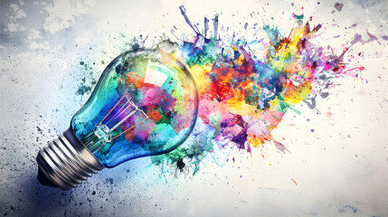 Creative burst of colorful ideas digital art abstract vibrant environment artistic viewpoint inspiration