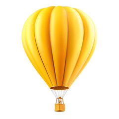 Fototapeta premium Colorful hot air balloon floating in the sky, isolated on a white background.