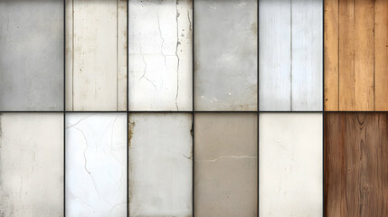 Surface textures showcase various wall and flooring materials indoor visual content clean overhead design inspiration