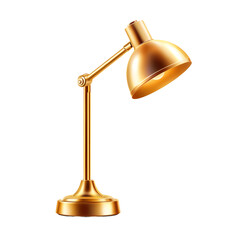 Elegant gold desk lamp in studio setting, perfect for modern home or office lighting.