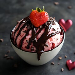Valentine's Strawberries ice cream