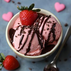 Valentine's Strawberries ice cream