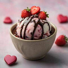 Valentine's Strawberries ice cream
