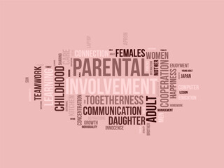 Parental Involvement word cloud template. Parental Involvement concept vector tagcloud background. vector illustration.