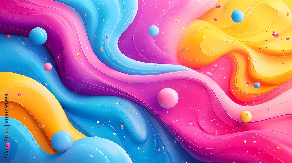 Poster captivating and exquisite background with vibrant floating patterns bright dynamic gradients and whi