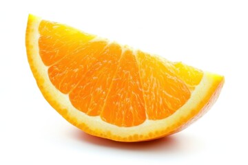 A fresh half of an orange rests elegantly on a clean white surface, showcasing its vibrant color and juicy texture.