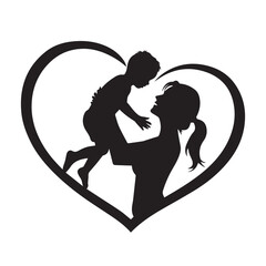 Mothers day vector silhouette