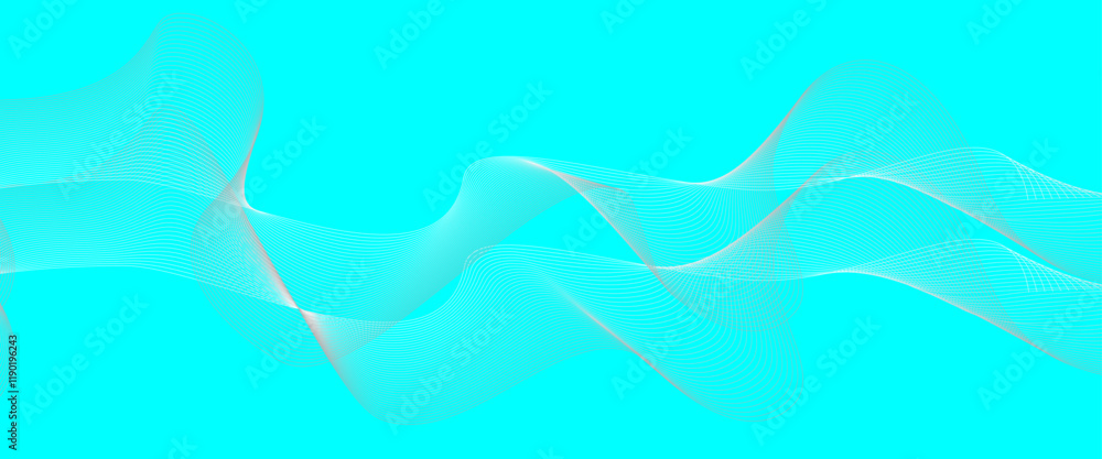 Aufkleber grey wave swirl, frequency sound wave, twisted curve lines with blend effect.