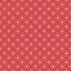 Strawberry red and orange colors seamless pattern with circles