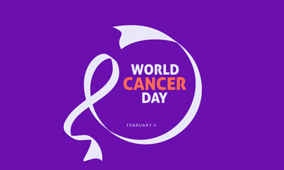 World Cancer Day, February 4. Healthcare and medical concept Vector illustration