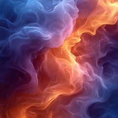 Fototapeta premium Abstract colorful smoke on a dark background, soft and vibrant textures