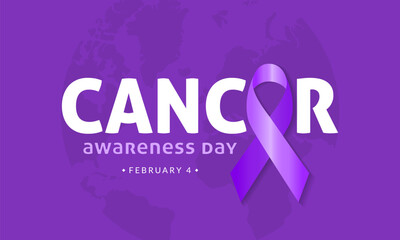 Fototapeta premium World Cancer Day, February 4. Healthcare and medical concept Vector illustration
