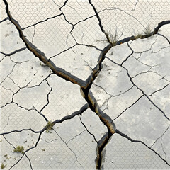 large cracks on transparent background cracks