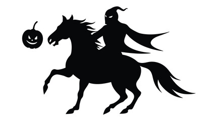 Headless Horseman Holding a Pumpkin