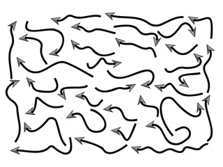 Arrow collection vector icon set on white background