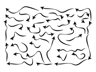 Arrow collection vector icon set on white background