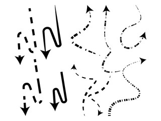 Arrow collection vector icon set on white background