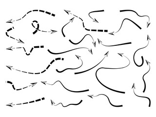 Arrow collection vector icon set on white background