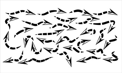 Arrow collection vector icon set on white background