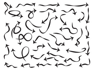 Arrow collection vector icon set on white background