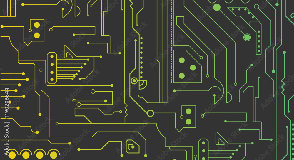 Poster circuit board chipset abstract technology background with technological elements. futuristic circuit