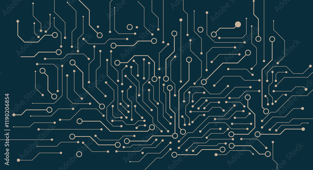 Aufkleber circuit board chipset abstract technology background with technological elements.