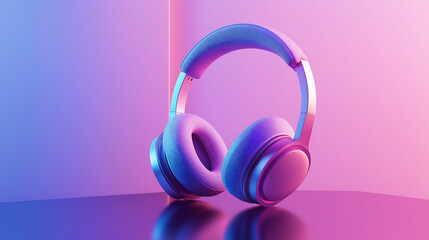 A pair of bright, modern arc-style headphones designed for music lovers