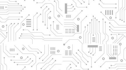Electronics board. Circuit board electronic hi tech pattern. Vector abstract computer chip. Black monochrome background.