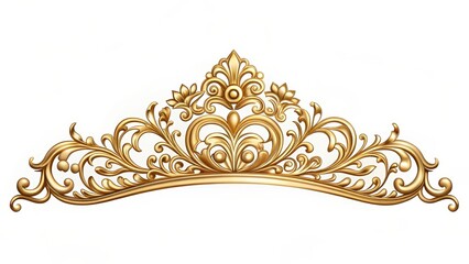Elegant page divider with intricate golden filigree and ornate crown headpiece, vintage, page divider,  vintage