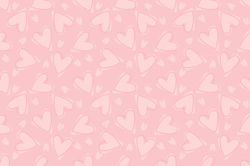 Seamless pattern with hearts. Pattern love cute girl fashion