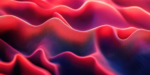 Obraz premium An abstract landscape of swirling, luminous waves in shades of red and purple