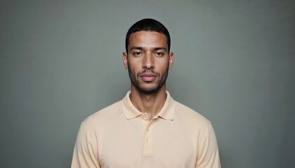 Obraz premium Man wearing a blank collared t-shirt