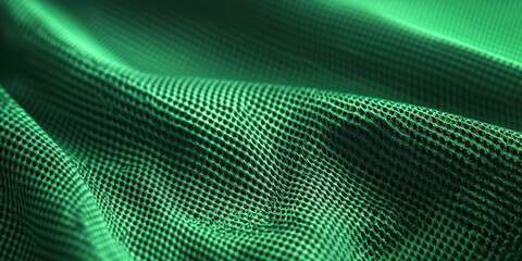 Green Sports Clothing Fabric Football Shirt Jersey Texture for Athletic Apparel