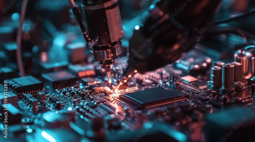 Poster automated circuit board assembly: precision robotics in electronics manufacturing
