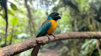 Stunning Tropical Parrot on a Branch