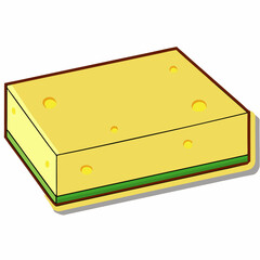 A sticker template with Dish sponge isolated  vector illustration (4)