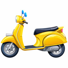 Obraz premium A yellow scooter vector illustration (2)