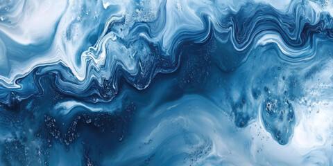 Obraz premium An abstract watercolor painting with shades of blue and gold