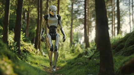 Android's Forest Stroll: A Futuristic Nature Encounter
