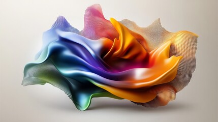 Abstract Colorful Swirling Fabric: A Digital Art Piece