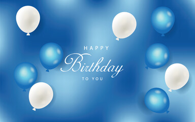 Elegant golden blue silver white balloon and cloth Bunting party popper vector illustration design background