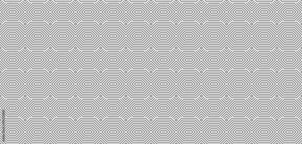 Poster geometric hexagon gray lines seamless pattern. simple graphic vector background.