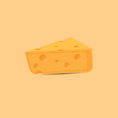 Piece of delicious cheese flat icon symbol.