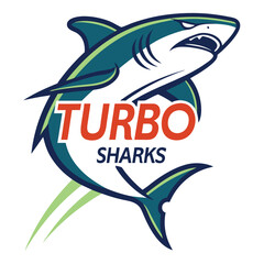 Turbo Sharks logo vector design perfect for business branding. A sleek, dynamic, and professional graphic ideal for corporate identity and modern marketing visuals.