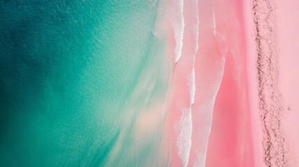 Pink Beach Aerial View - Turquoise Water and Stunning Landscape