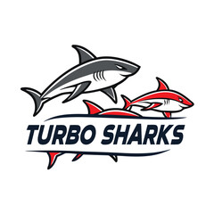 Turbo Sharks logo vector design perfect for business branding. A sleek, dynamic, and professional graphic ideal for corporate identity and modern marketing visuals.