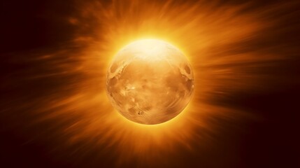 Obraz premium Radiant Planet Illuminated by Intense Solar Rays
